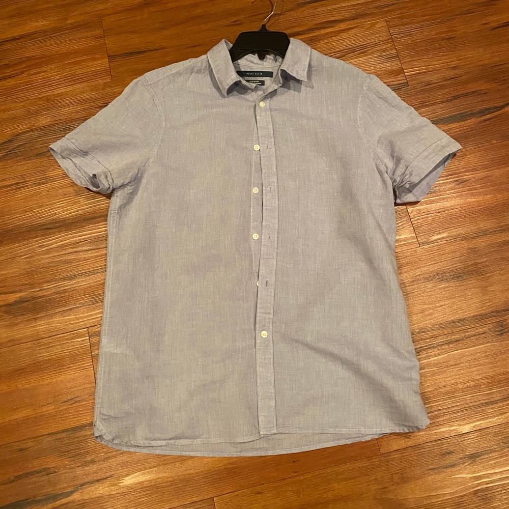 Light blue short sleeve button down